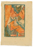 Artist: Weitzel, Frank. | Title: Vase of flowers | Date: 1930 | Technique: linocut, printed in colour, from multiple blocks