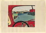 Artist: Campbell, Cressida. | Title: Through the windscreen. | Date: 1986 | Technique: woodcut, printed in colour, from multiple blocks | Copyright: © Cressida Campbell