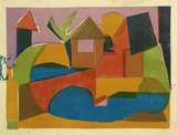 Artist: Brash, Barbara. | Title: The red bridge. | Date: c.1955 | Technique: linocut, printed in colour, from five blocks