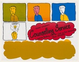 Artist: EARTHWORKS POSTER COLLECTIVE | Title: Sydney University counselling service | Date: 1977 | Technique: screenprint, printed in colour, from multiple stencils
