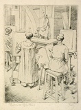 Artist: Hawkins, Weaver. | Title: Life class | Date: 1921 | Technique: etching, printed in black ink, from one plate | Copyright: The Estate of H.F Weaver Hawkins
