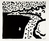 Artist: Burn, Ian. | Title: Seascape with figure. | Date: 1963 | Technique: linocut, printed in black ink, from one block