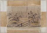 Artist: Balcombe, Thomas. | Title: The first leap. | Date: 1844 | Technique: lithograph, printed in black ink, from one stone; hand-coloured