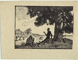Artist: LINDSAY, Lionel | Title: The colloquy | Date: 1922 | Technique: wood-engraving, printed in black ink, from one block | Copyright: Courtesy of the National Library of Australia