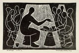 Artist: Hawkins, Weaver. | Title: The Last Supper | Date: 1962 | Technique: linocut, printed in black ink, from one block | Copyright: The Estate of H.F Weaver Hawkins