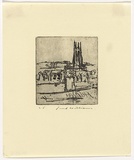 Artist: WILLIAMS, Fred | Title: St. Luke's, Chelsea | Date: 1954-55 | Technique: etching, printed in black ink, from one copper plate | Copyright: © Fred Williams Estate