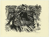 Title: Ebb tide | Date: 1998 | Technique: lithograph and linocut, printed in black ink from one block and one stone