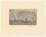 Artist: WILLIAMS, Fred | Title: Landscape with a church | Date: 1955-56 | Technique: etching, engraving, aquatint and foul biting, printed in black ink, from one zinc plate | Copyright: © Fred Williams Estate