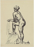 Artist: Dyson, Will. | Title: (Standing female nude). | Date: c.1929 | Technique: lithograph, printed in black ink, from one paper plate