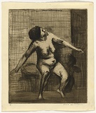 Artist: WILLIAMS, Fred | Title: Nude figure | Date: 1954-55 | Technique: etching, printed in black ink with plate-tone, from one zinc plate | Copyright: © Fred Williams Estate