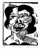 Artist: Burgess, Jeff. | Title: Female head [2]. | Date: 1981 | Technique: linocut, printed in black ink, from one block