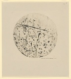 Artist: WILLIAMS, Fred | Title: Circular hillside landscape | Date: 1966-67 | Technique: etching, engraving, drypoint, mezzotint rocker, printed in black ink, from one copper plate | Copyright: © Fred Williams Estate