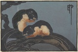 Artist: Palmer, Ethleen. | Title: Malay squirrels. | Date: c.1934 | Technique: linocut, printed in colour, from multiple blocks
