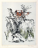 Artist: Sumner, Alan. | Title: Old asylum wall [2] | Date: 1945 | Technique: screenprint, printed in colour, from five stencils