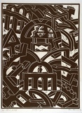 Artist: Komis, Van. | Title: Gateway I | Date: 1989 | Technique: linocut, printed in black ink, from one block