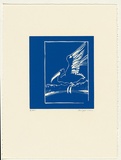 Artist: Law, Roger. | Title: Not titled [pelican]. | Date: 2002 | Technique: linocut, printed in blue ink, from one block