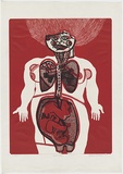 Artist: HANRAHAN, Barbara | Title: Mother and baby. | Date: 1966 | Technique: lithograph, printed in colour, from two plates