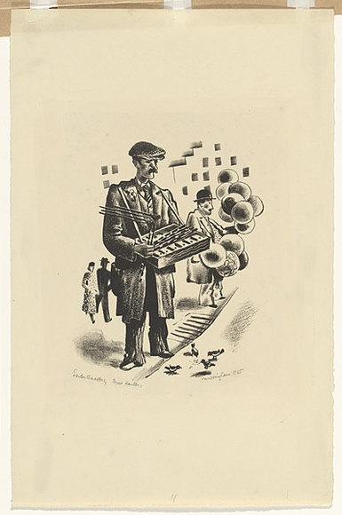 Artist: Missingham, Hal. | Title: Street hawker | Date: 1935 | Technique: lithograph, printed in black ink, from one stone [or plate]