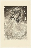 Artist: Hetherington, Norman. | Title: Not titled [Squiggle on rocket]. | Date: 2005 | Technique: etching and aquatint, printed in black ink, from one plate