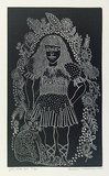 Artist: HANRAHAN, Barbara | Title: Girl with cat | Date: 1980 | Technique: relief-etching, printed in black ink, from one plate