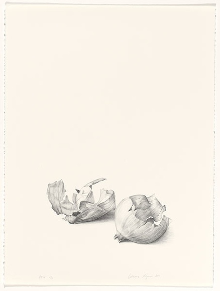 Artist: Pilgrim, Catherine. | Title: not titled [onion skins] | Date: 2000, July | Technique: lithograph, printed in black ink, from one stone