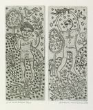 Artist: HANRAHAN, Barbara | Title: Eve and Adam | Date: 1989 | Technique: etching, printed in black with plate-tone from two plates
