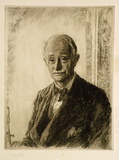 Artist: Bull, Norma C. | Title: John Masefield. | Date: 1934 | Technique: etching and aquatint, printed in black ink, from one plate; pencil additions