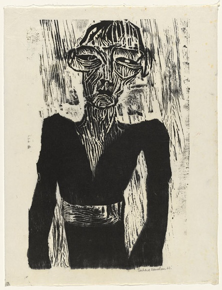 Artist: HANRAHAN, Barbara | Title: Figure | Date: 1962 | Technique: woodcut, printed in black ink, from one block