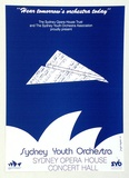 Artist: Stejskal, Josef Lada. | Title: 'Hear tomorrow's orchestra today' ... Sydney Youth Orchestra, Sydney Poera House Concert Hall | Date: 1989 | Technique: offset-lithograph, printed in black ink, from one plate