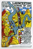 Artist: Lohrey, Grant. | Title: Poster: Launceston School of Art. | Date: c.1983 | Technique: screenprint, printed in colour, from multiple stencils
