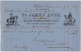 Title: Billhead: James Robb, Importer and manufacturer of all kinds of saddlery. Hobart Town and Launceston. | Date: c.1870 | Technique: lithograph, printed in black ink, from one stone with pen and ink