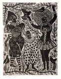 Artist: HANRAHAN, Barbara | Title: Pigeon tamer | Date: 1977 | Technique: wood-engraving, printed in black ink, from one block