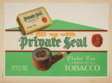 Artist: Burdett, Frank. | Title: Label: Private Seal tobacco. | Date: 1932 | Technique: lithograph, printed in colour, from multiple stones [or plates]