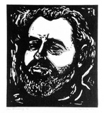 Artist: Taylor, John H. | Title: Ian Armstrong | Date: 1974 | Technique: linocut, printed in black and grey  ink, from two blocks