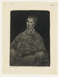 Artist: WILLIAMS, Fred | Title: Artist | Date: 1955-56 | Technique: etching, aquatint, drypoint and flat biting, printed in black ink, from one zinc plate | Copyright: © Fred Williams Estate