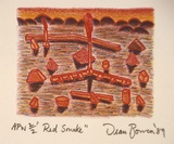 Artist: Bowen, Dean. | Title: Red smoke | Date: 1989, December | Technique: lithograph, printed in colour, from three stones