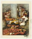 Artist: Thorpe, Lesbia. | Title: A harbour view | Date: 1980 | Technique: woodcut, printed in colour, from four blocks