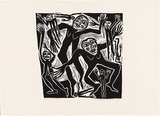 Artist: HANRAHAN, Barbara | Title: Ghost dancers | Date: 1988 | Technique: linocut, printed in black ink, from one block