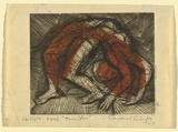 Artist: Cilento, Margaret. | Title: Tumbler. | Date: 1947 | Technique: engraving, printed in black ink, from one plate; colour applied by stencil