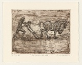 Artist: MENELAUS, Sarah | Title: This remains the same | Date: 1999, October | Technique: etching, printed in sepia ink, from one plate