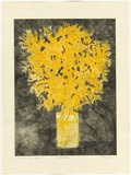 Artist: GRIFFITH, Pamela | Title: First of August, Wattle Day | Date: 1980 | Technique: etching, soft ground, sugar lift, aquatint printed in colour, from two zinc plates | Copyright: © Pamela Griffith