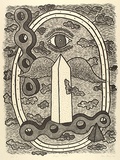 Artist: Bowen, Dean. | Title: Winged monolith | Date: 1988 | Technique: lithograph, printed in black ink, from one stone