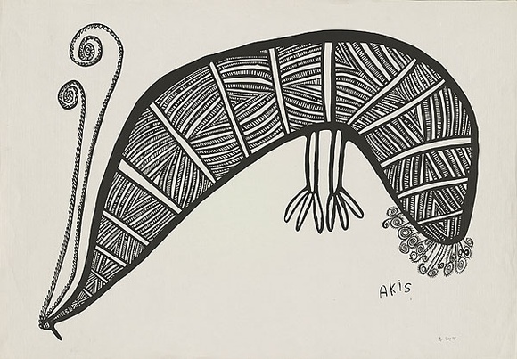 Artist: Akis, Timothy | Title: not titled [bird]. | Date: September 1974 | Technique: photo-screenprint, printed in black ink, from one screen