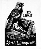 Artist: LINDSAY, Lionel | Title: Bookplate: Keith Wingrove | Date: 1958, December | Technique: wood-engraving, printed in black ink, from one block | Copyright: Courtesy of the National Library of Australia