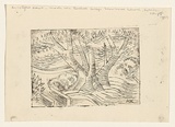 Artist: Kingston, Amie. | Title: Trees and bridge | Date: 1962 | Technique: etching, printed in black ink, from one plate