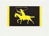 Artist: Rooney, Robert. | Title: School arts silhouettes: cowboy I | Date: 2001, July - August | Technique: photolithograph, printed in black and yellow ink, from two stones | Copyright: Courtesy of Tolarno Galleries