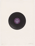 Artist: SAINT, Paul | Title: Take the A train - Duke Ellington. | Date: 2001 | Technique: relief print of a record and screenprint, printed in colour, from one record and two stencils