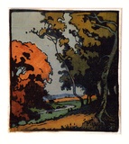 Artist: GOODCHILD, John | Title: (landscape) | Date: c.1928 | Technique: linocut, printed in colour, from multiple blocks