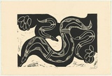 Artist: Warradoo, Geoffrey. | Title: Yangki | Date: 1997, July | Technique: linocut, printed in black ink, from one block
