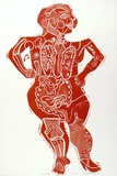 Artist: HANRAHAN, Barbara | Title: June | Date: 1965 | Technique: linocut, printed in orange ink, from one block